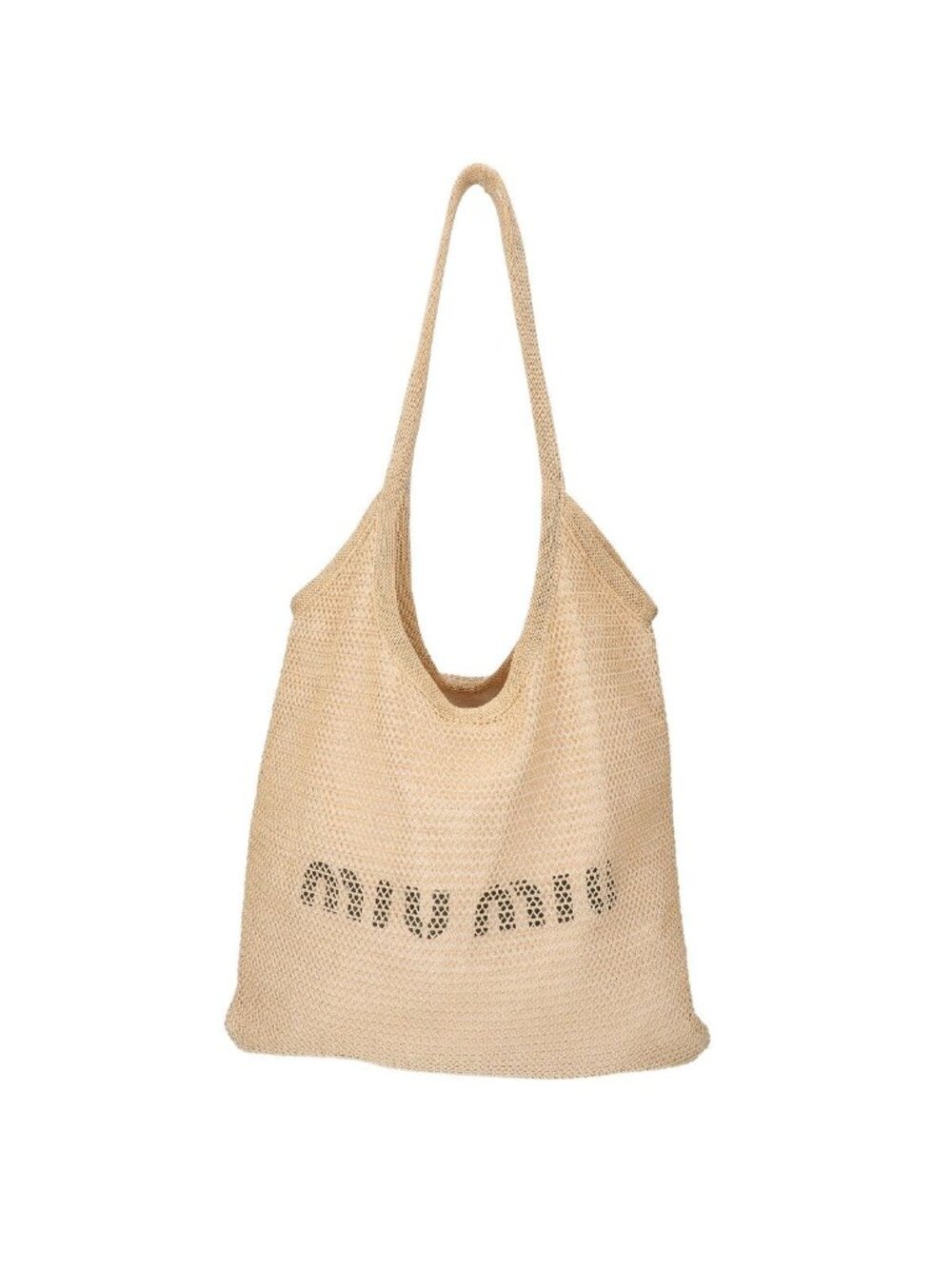 Miu Miu Ivy Raffia Effect Linen Bag